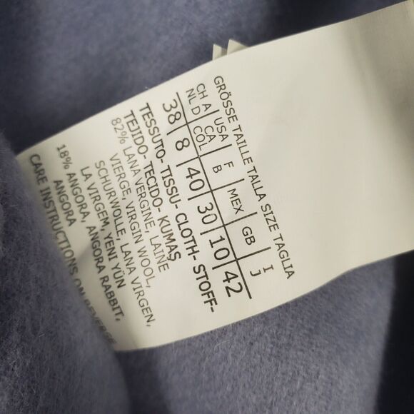 Max Mara SZ 8 Purple Lana Virgin Wool Angora Casual Career Long Lined Jacket - Picture 10 of 11